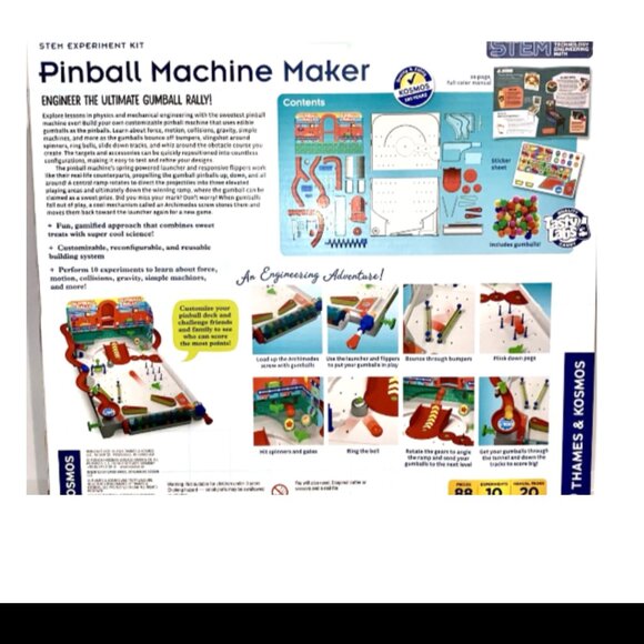 Pinball Machine Maker STEM Experiment Kit Gumball Rally Thames & Kosmos - Picture 2 of 2